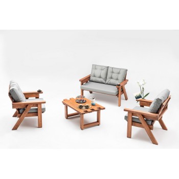 Garden Lounge Set Abant (2+1+1) - Grey Grey
Walnut