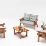 Garden Lounge Set Abant (2+1+1) - Grey Grey
Walnut