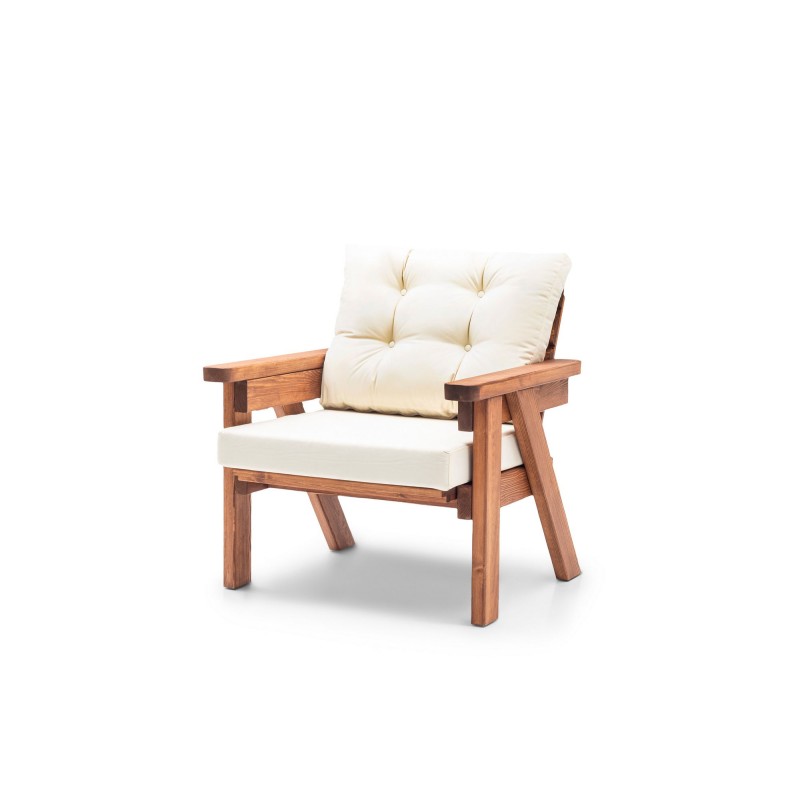 Garden Lounge Set Abant (3+1+1) - Cream Cream
Walnut