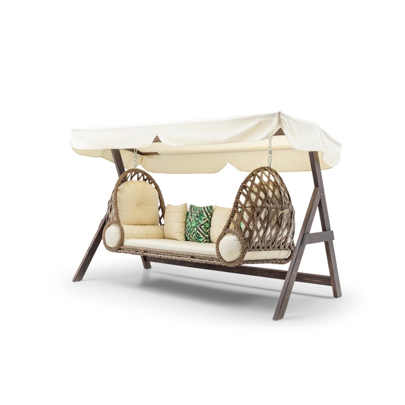 Garden Triple Swing Chair Saltanat - Cream Cream