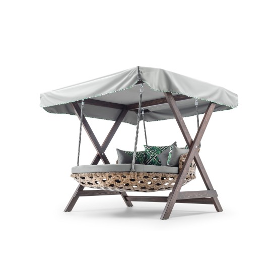 Garden Double Swing Chair Dominic - Grey Grey Garden Double Swing Chair Dominic - Grey Grey
