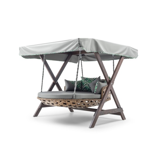 Garden Double Swing Chair Dominic - Grey Grey Garden Double Swing Chair Dominic - Grey Grey