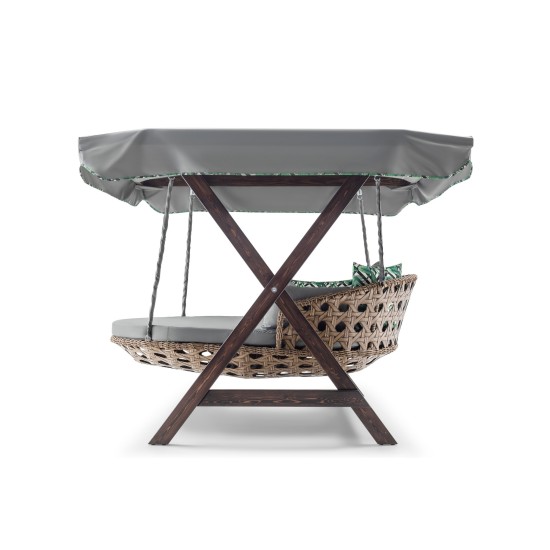 Garden Double Swing Chair Dominic - Grey Grey Garden Double Swing Chair Dominic - Grey Grey