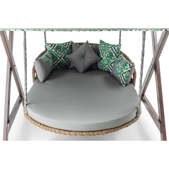 Garden Double Swing Chair Dominic - Grey Grey Garden Double Swing Chair Dominic - Grey Grey