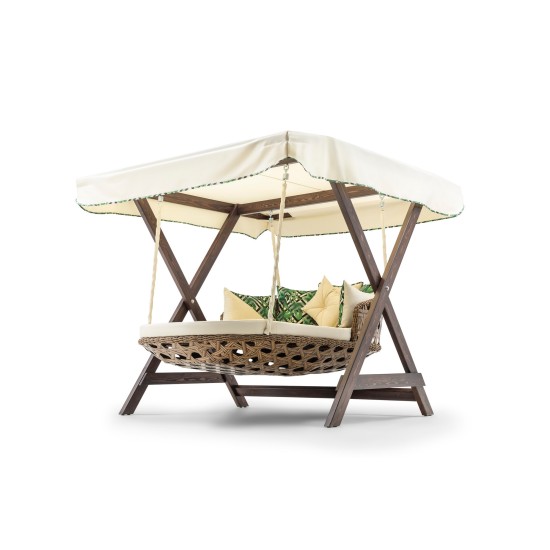 Garden Double Swing Chair Dominic - Cream Cream Garden Double Swing Chair Dominic - Cream Cream