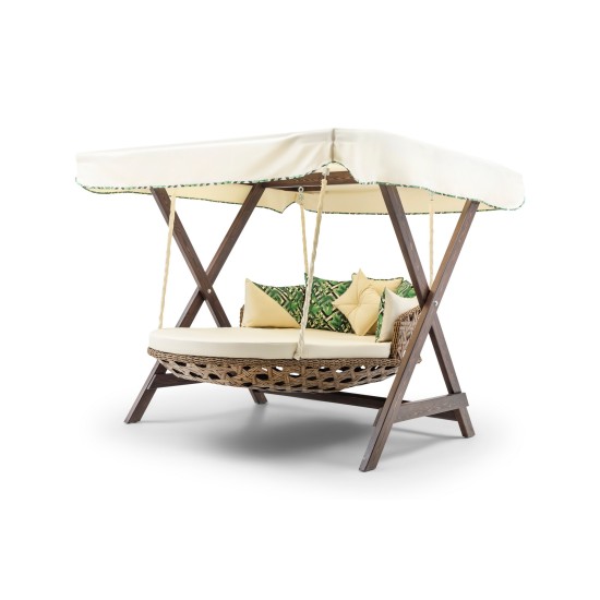 Garden Double Swing Chair Dominic - Cream Cream Garden Double Swing Chair Dominic - Cream Cream