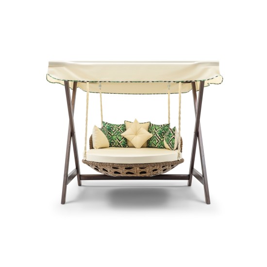 Garden Double Swing Chair Dominic - Cream Cream Garden Double Swing Chair Dominic - Cream Cream