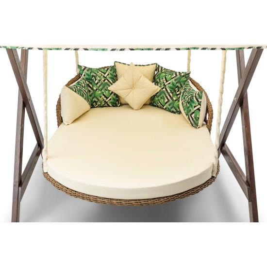 Garden Double Swing Chair Dominic - Cream Cream Garden Double Swing Chair Dominic - Cream Cream
