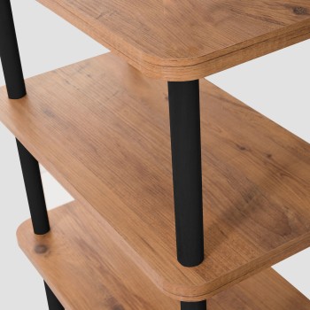 Βιβλιοθήκη - Ραφιέρα - Raca - Χρώμα Atlanitc Πεύκο & Μαύρο - 150x35x75εκ