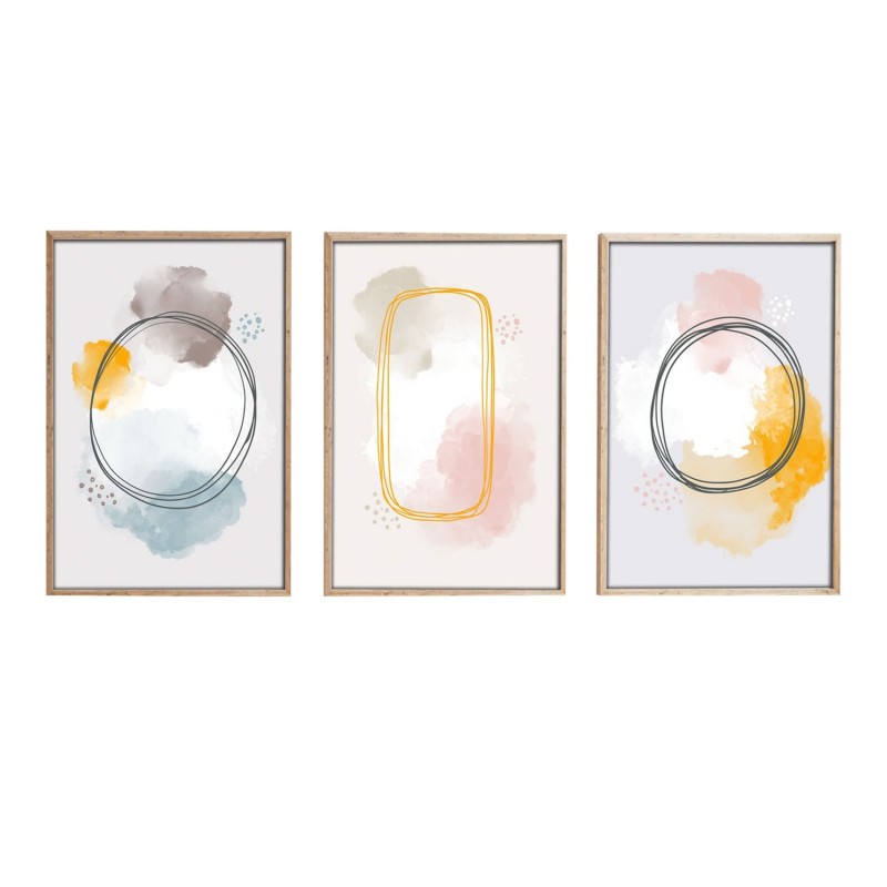 Wallxpert Decorative Framed MDF Painting (3 Pieces) Huhu125 - 70 x 50 Multicolor