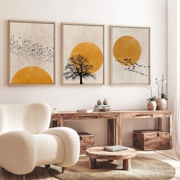 Decorative Framed MDF Painting (3 Pieces) Huhu147 - 50 x 70 Multicolor