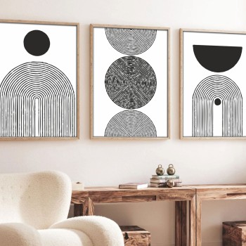 Decorative Framed MDF Painting (3 Pieces) Huhu163 - 50 x 70 Multicolor