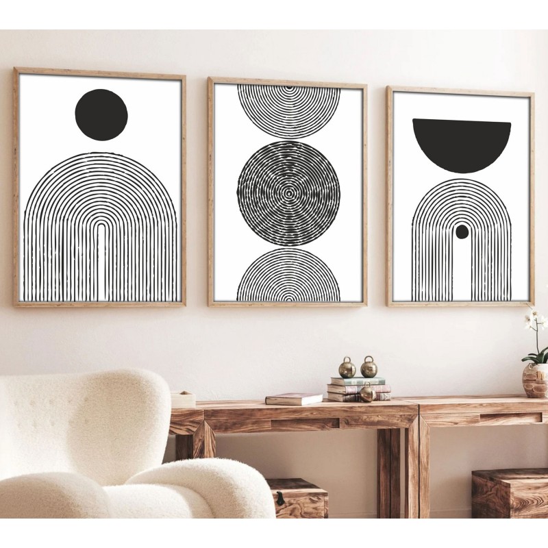 Wallxpert Decorative Framed MDF Painting (3 Pieces) Huhu163 - 50 x 70 Multicolor