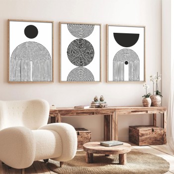 Decorative Framed MDF Painting (3 Pieces) Huhu163 - 50 x 70 Multicolor