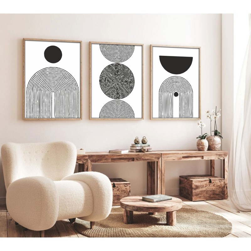 Wallxpert Decorative Framed MDF Painting (3 Pieces) Huhu163 - 50 x 70 Multicolor