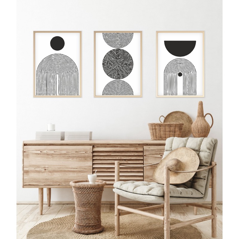 Wallxpert Decorative Framed MDF Painting (3 Pieces) Huhu163 - 50 x 70 Multicolor