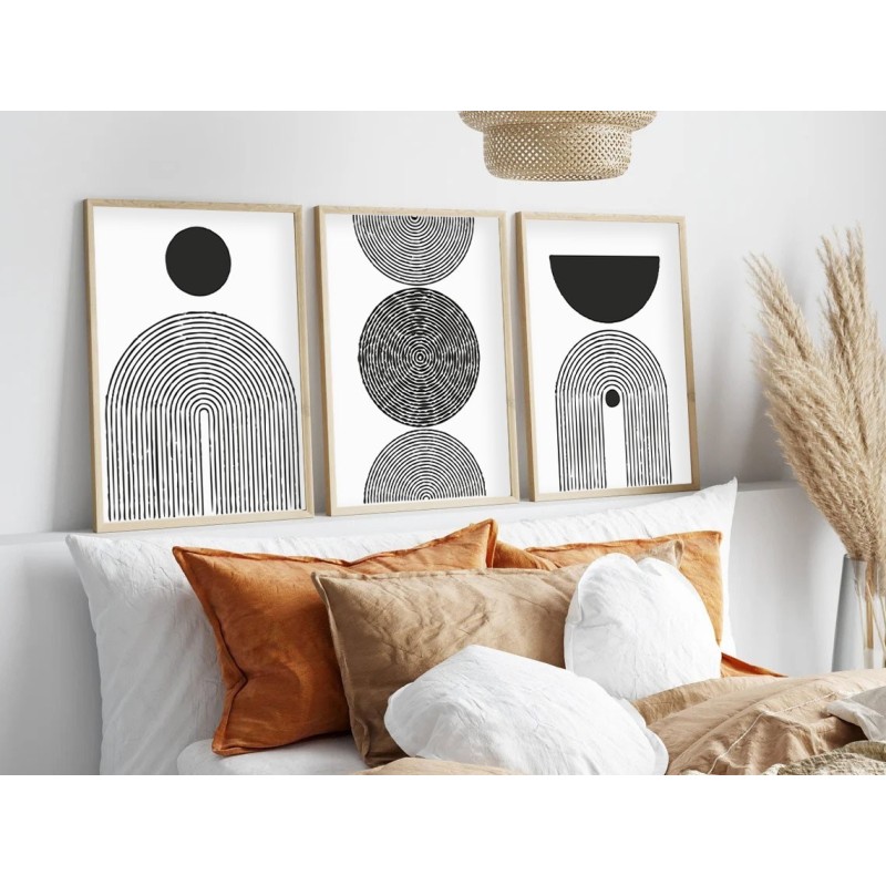 Wallxpert Decorative Framed MDF Painting (3 Pieces) Huhu163 - 50 x 70 Multicolor