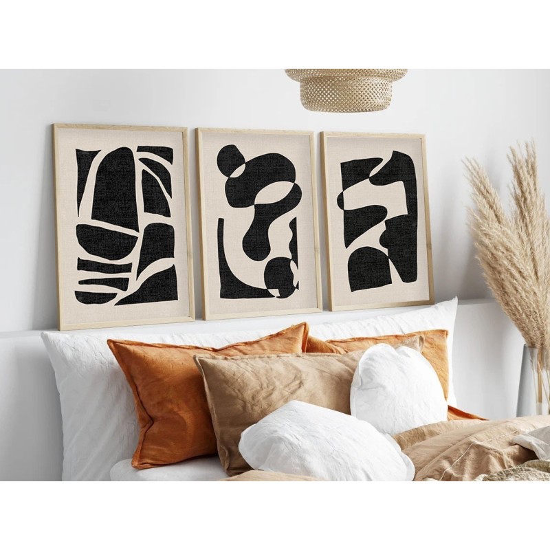 Wallxpert Decorative Framed MDF Painting (3 Pieces) Huhu201 - 50 x 70 Multicolor