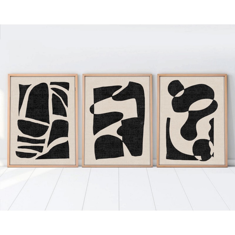 Wallxpert Decorative Framed MDF Painting (3 Pieces) Huhu201 - 50 x 70 Multicolor