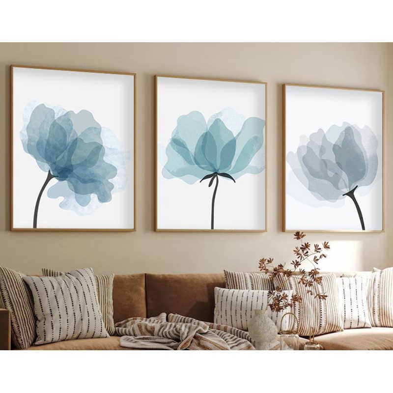 Wallxpert Decorative Framed MDF Painting (3 Pieces) Huhu206 - 50 x 70 Multicolor