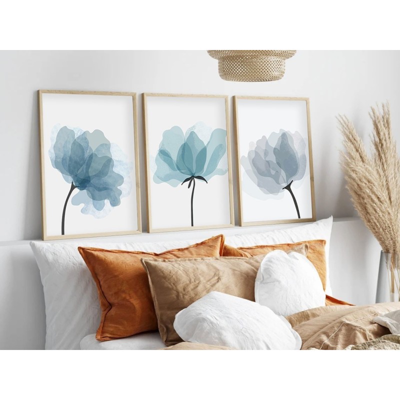 Wallxpert Decorative Framed MDF Painting (3 Pieces) Huhu206 - 50 x 70 Multicolor