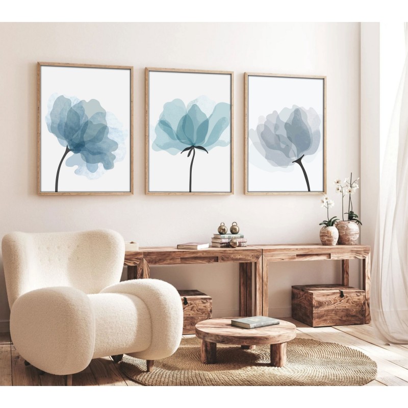 Wallxpert Decorative Framed MDF Painting (3 Pieces) Huhu206 - 50 x 70 Multicolor