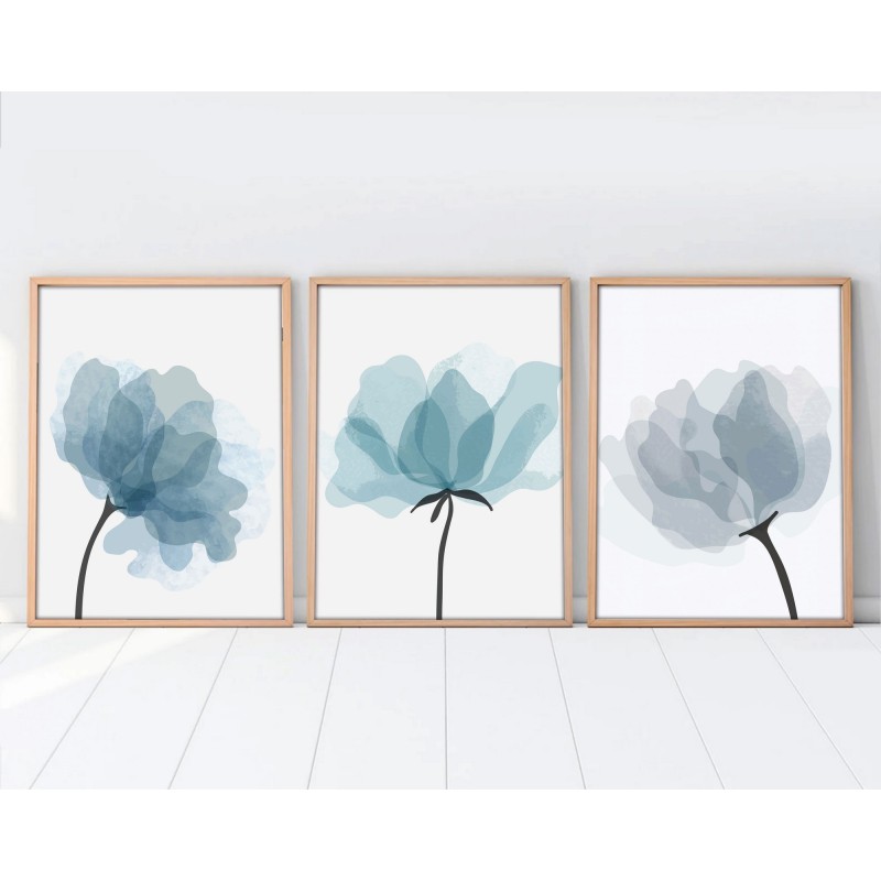 Wallxpert Decorative Framed MDF Painting (3 Pieces) Huhu206 - 50 x 70 Multicolor