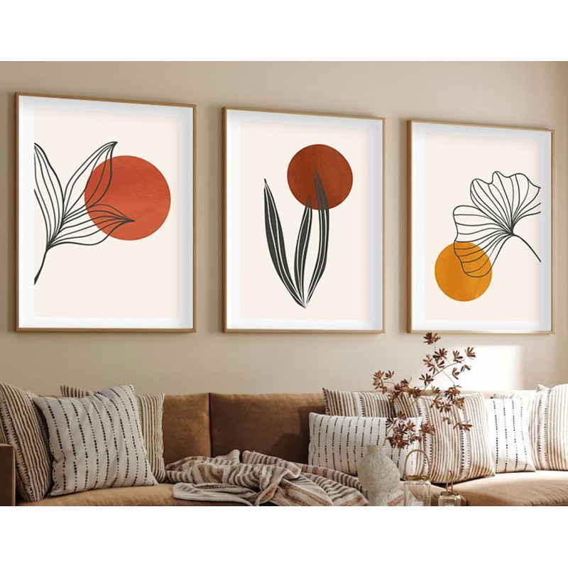 Wallxpert Decorative Framed MDF Painting (3 Pieces) Huhu215 - 50 x 70 Multicolor