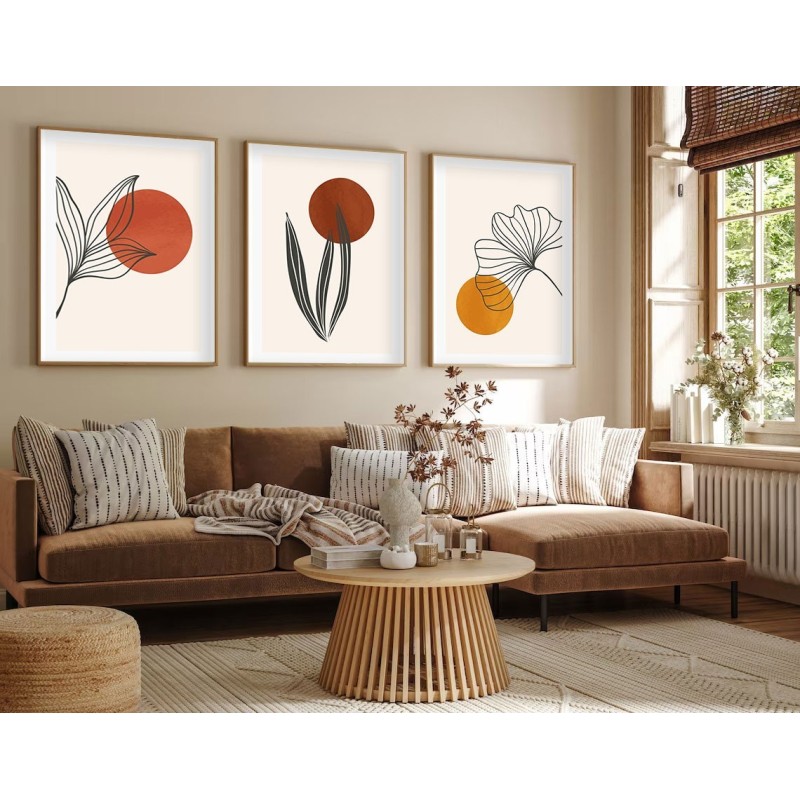 Wallxpert Decorative Framed MDF Painting (3 Pieces) Huhu215 - 50 x 70 Multicolor