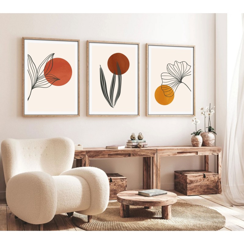 Wallxpert Decorative Framed MDF Painting (3 Pieces) Huhu215 - 50 x 70 Multicolor