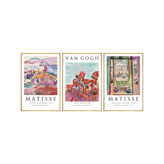Wallxpert Decorative Framed MDF Painting (3 Pieces) Huhu268 - 50 x 70 Multicolor