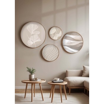 Decorative Framed MDF Painting (4 Pieces) Huhu295 Multicolor