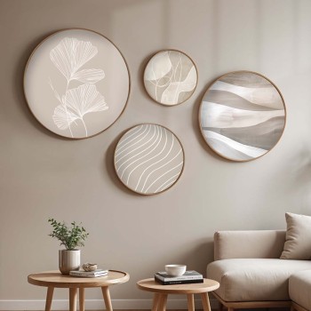 Decorative Framed MDF Painting (4 Pieces) Huhu295 Multicolor