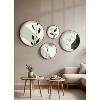 Decorative Framed MDF Painting (4 Pieces) Huhu297 Multicolor