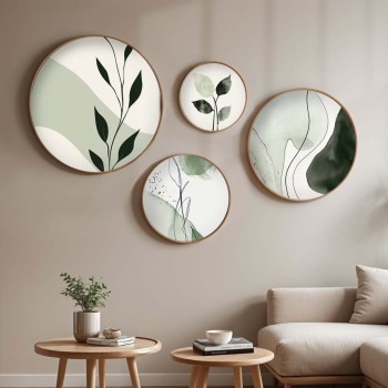 Decorative Framed MDF Painting (4 Pieces) Huhu297 Multicolor