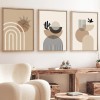 Wallxpert Decorative Framed MDF Painting (3 Pieces) Huhu264 - 50 x 35 Multicolor