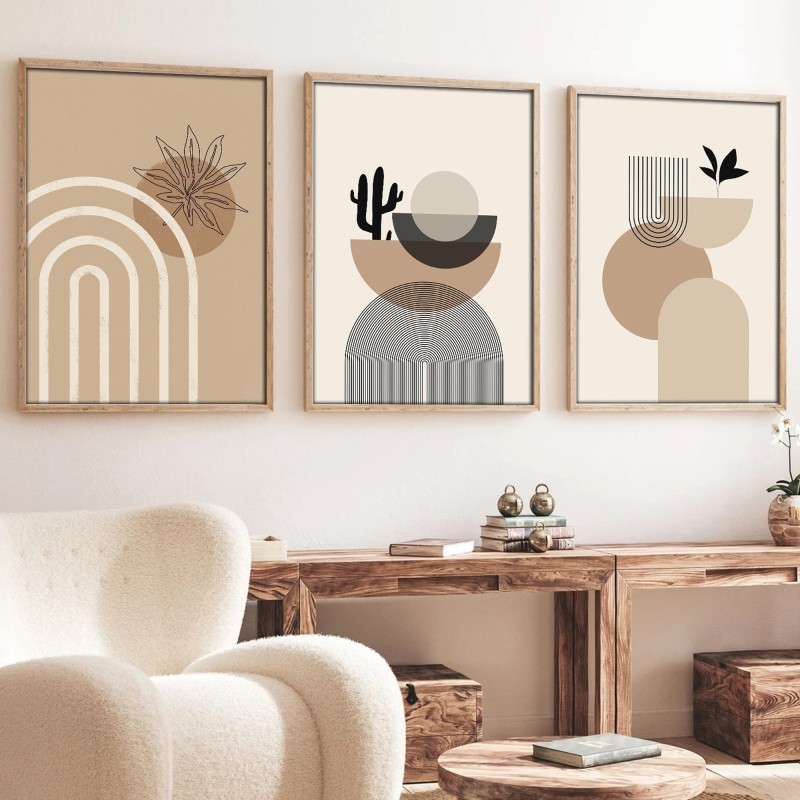 Wallxpert Decorative Framed MDF Painting (3 Pieces) Huhu264 - 50 x 35 Multicolor