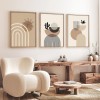 Wallxpert Decorative Framed MDF Painting (3 Pieces) Huhu264 - 50 x 35 Multicolor
