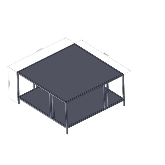 Coffee Table Uranüs - Black Chipboard Black Coffee Table Uranüs - Black Chipboard Black