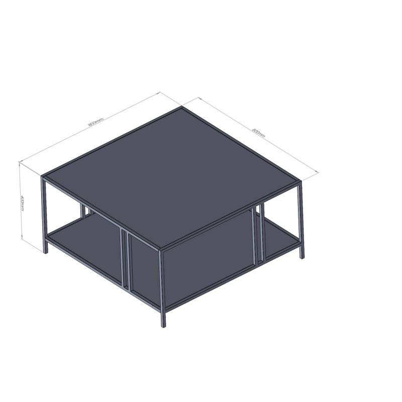 Coffee Table Uranüs - Black Chipboard Black