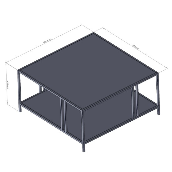 Coffee Table Uranüs - Black Chipboard Black Coffee Table Uranüs - Black Chipboard Black