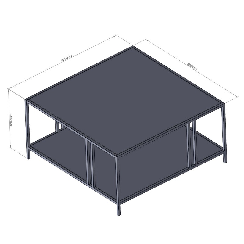 Coffee Table Uranüs - Black Chipboard Black