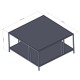 Coffee Table Uranüs - Black Chipboard Black Coffee Table Uranüs - Black Chipboard Black