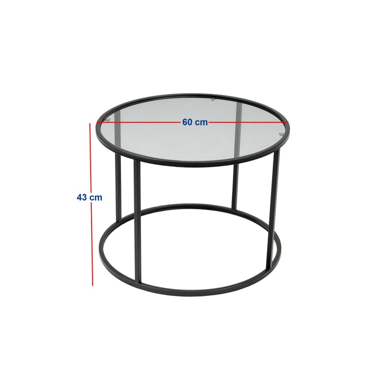 Hanah Home Coffee Table Startis - Black 60 Black