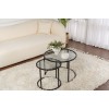 Hanah Home Coffee Table Set Tokyo - Black 60 Black