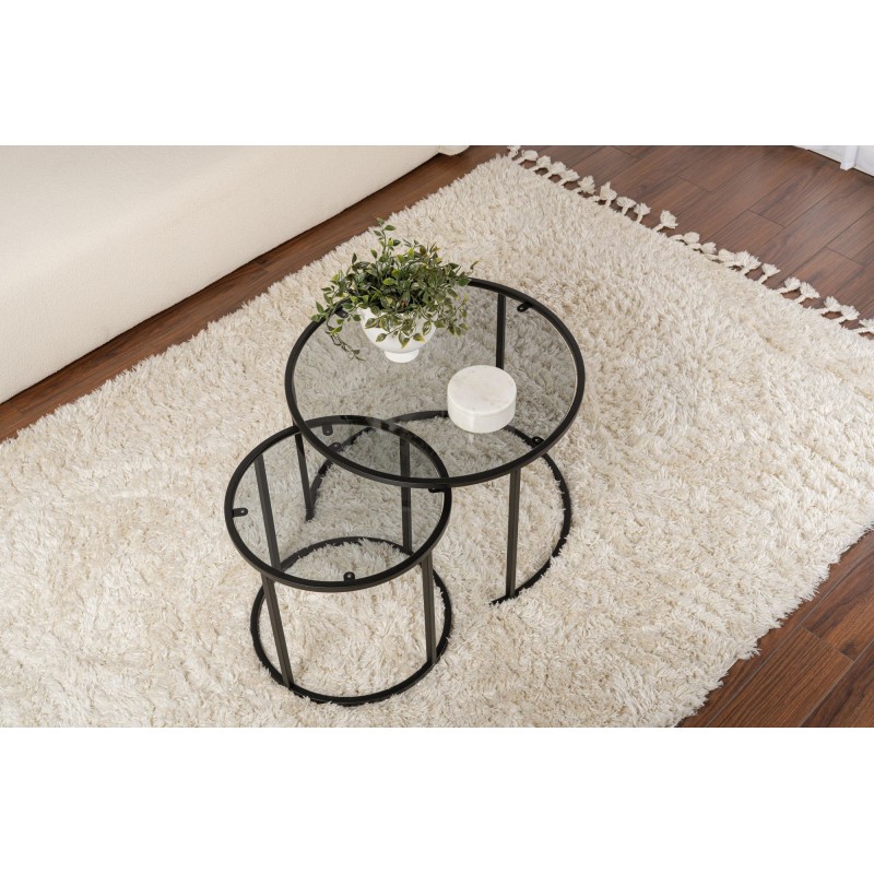 Hanah Home Coffee Table Set Tokyo - Black 60 Black