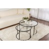Coffee Table Set Black-Transparent-80-60 Black