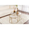 Coffee Table Set Gold-Transparent-80-60 Gold