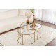 Coffee Table Set Gold-Transparent-80-60 Gold