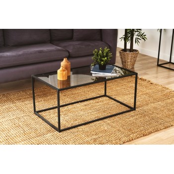 Coffee Table Lizbon - Smoked Glass Black